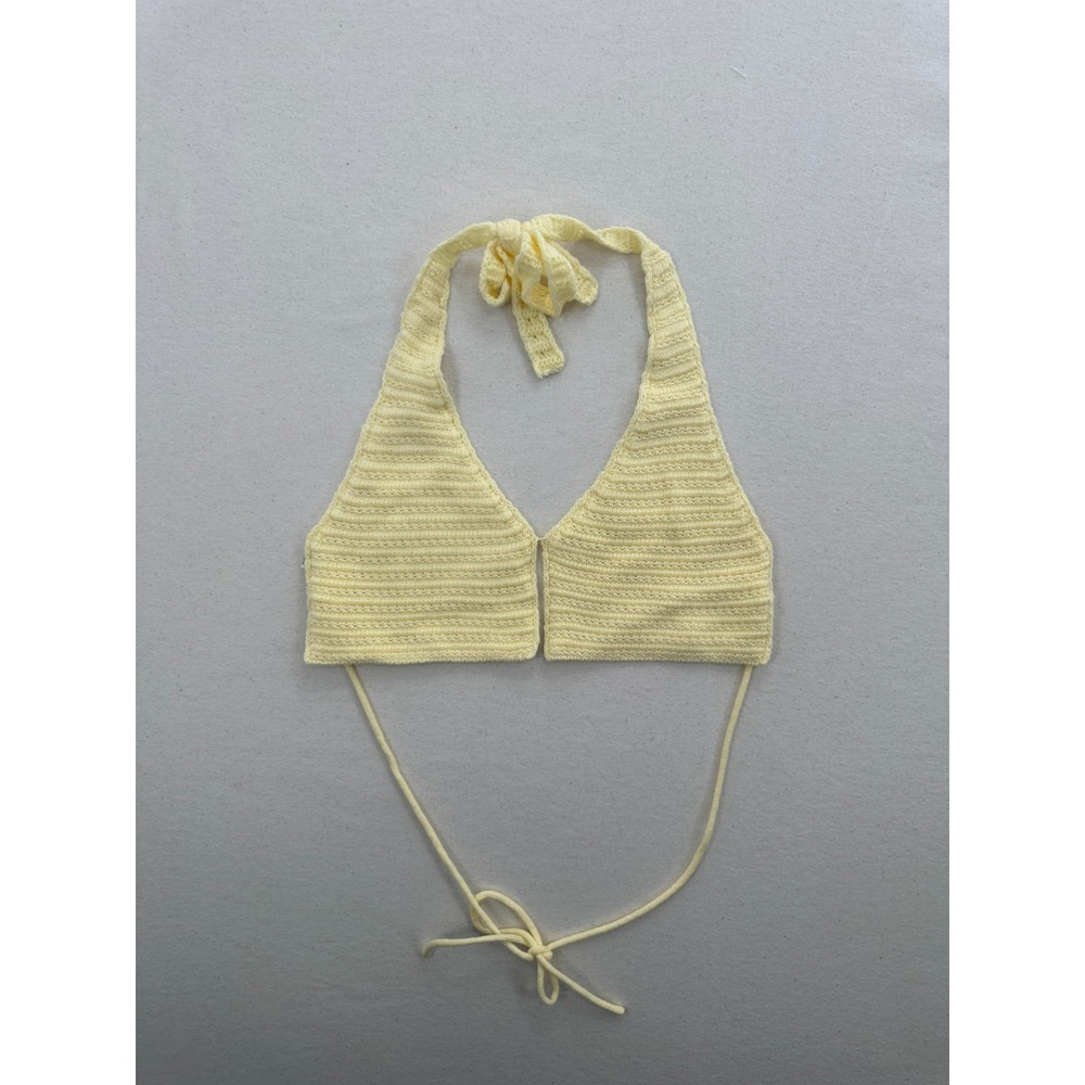 Crochet Halter Top Womens Extra Small Boho Cottagecore Coastal Vacation Festival